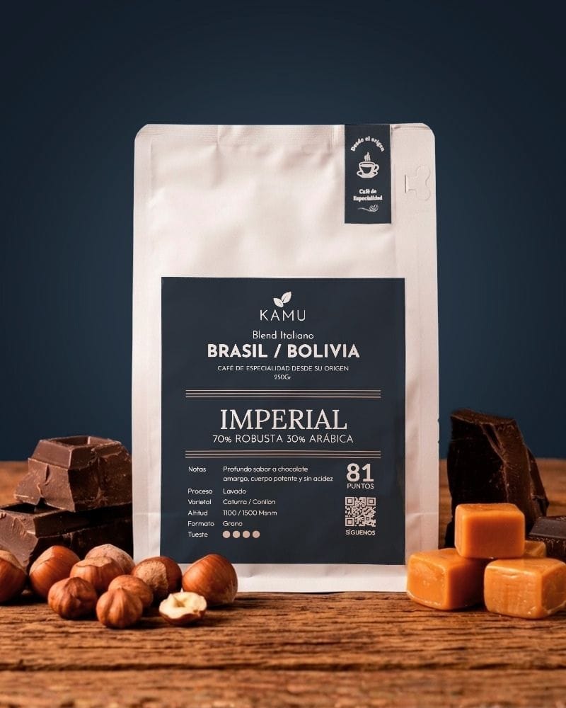 Café blend especialidad Chile Imperial Brasil Bolivia 81 pts SCA - KAMU