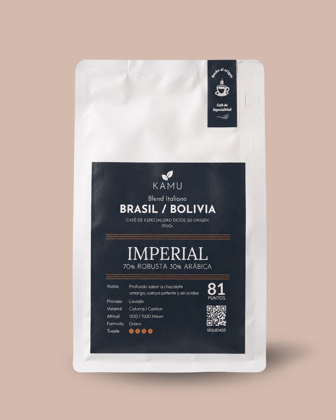 Café blend especialidad Chile Imperial Brasil Bolivia 81 pts SCA - KAMU