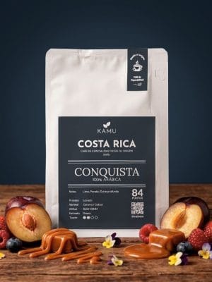 Bolsa café Costa Rica Conquista KAMU 84 puntos 100% arábica grano especialidad 350g